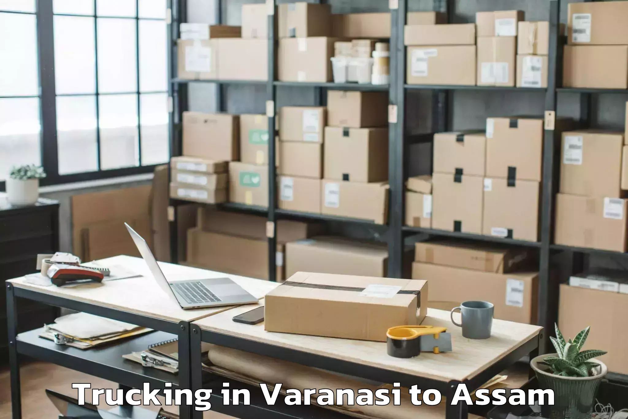 Book Varanasi to Nahorkatiya Trucking Online